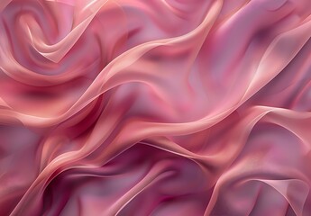 Fototapeta premium Wavy folds of pastel pink silk fabric add elegance and depth to this widescreen background