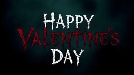 Obraz premium Typography of Happy Valentines day in black background