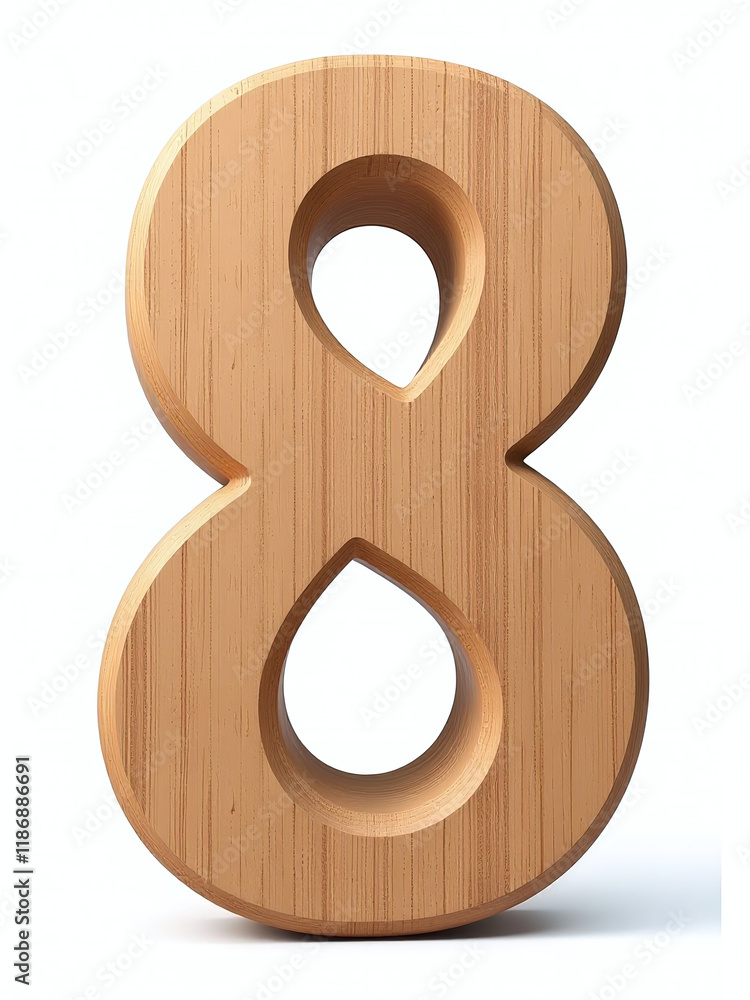 Aufkleber a set of isolated wooden number 8 and 9 in 3d format, available on a white background with png trans