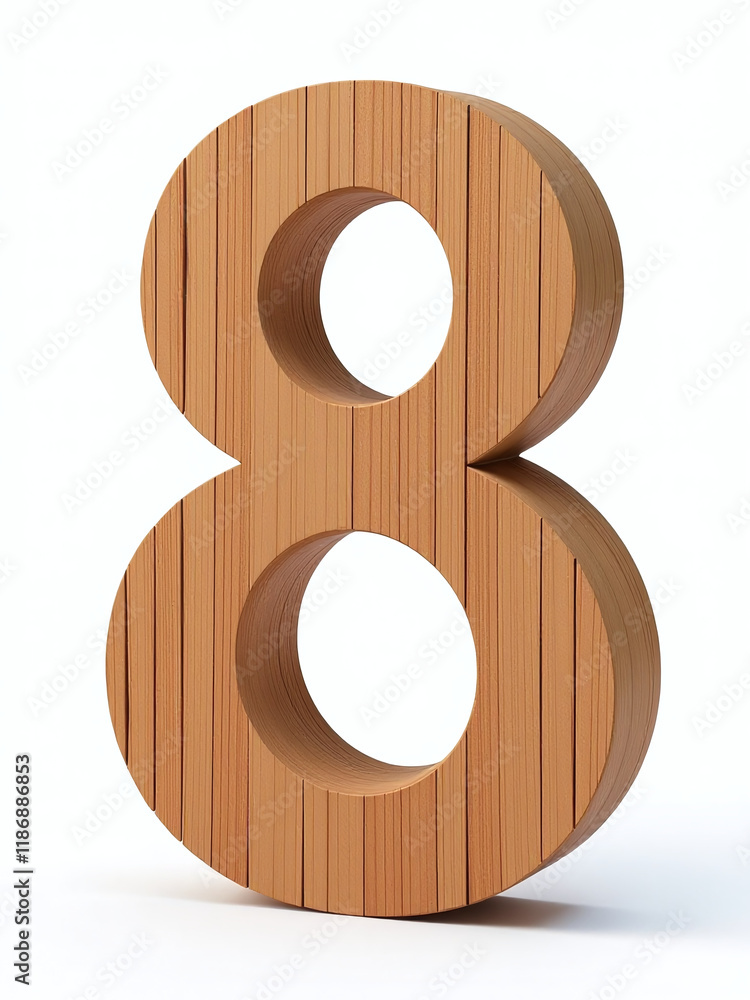 Aufkleber a set of isolated wooden number 8 and 9 in 3d format, available on a white background with png trans