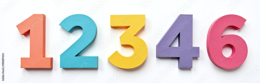 Aufkleber A Set Of Colorful Paper Numbers Isolated On A White Background With Transparent Png Image Overlay For Graphic Design Use. 00003