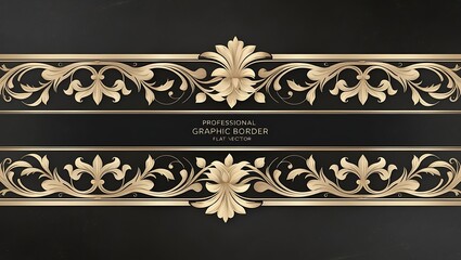 Golden Floral Border on Dark Background is very elegant