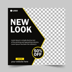 Fashion sale banner design. New arrival fashion social media design.