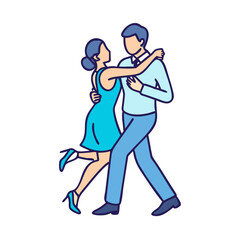argentine tango couple vector icon, dance day vector illustration - simple illustration of argentine tango couple perfect for logos, and dance day-themed designs.