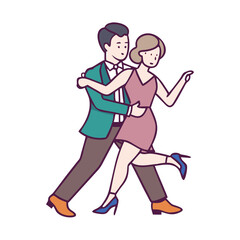 argentine tango couple vector icon, dance day vector illustration - simple illustration of argentine tango couple perfect for logos, and dance day-themed designs.