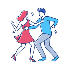 cha cha couple vector icon, dance day vector illustration - simple illustration of cha cha couple perfect for logos, and dance day-themed designs.