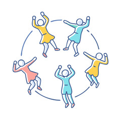 dance circle vector icon, dance day vector illustration - simple illustration of dance circle perfect for logos, and dance day-themed designs.