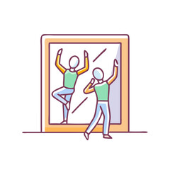 dance rehearsal mirror vector icon, dance day vector illustration - simple illustration of dance rehearsal mirror perfect for logos, and dance day-themed designs.