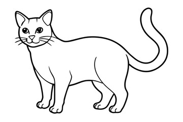 cat silhouette line art vector illustration with a white background