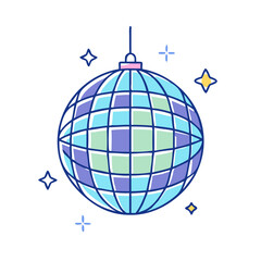 disco ball vector icon, dance day vector illustration - simple illustration of disco ball perfect for logos, and dance day-themed designs.