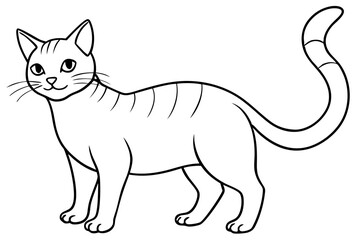 cat silhouette line art vector illustration with a white background
