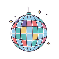 disco ball vector icon, dance day vector illustration - simple illustration of disco ballperfect for logos, and dance day-themed designs.