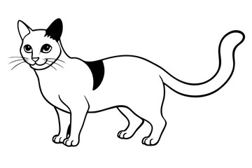 cat silhouette line art vector illustration with a white background