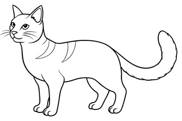 cat silhouette line art vector illustration with a white background
