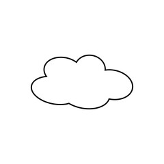 Simple outline cloud isolated icon. Vector illustration