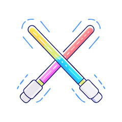 electric dance glow sticks vector icon, dance day vector illustration - simple illustration of electric dance glow sticks perfect for logos, and dance day-themed designs.