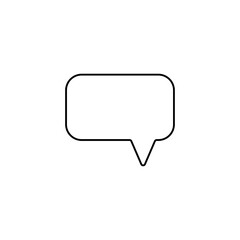 Fototapeta premium Speech bubble thin, line icon on white background. Isolated flat. Vector illustration