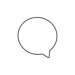 Speech bubble thin, line icon on white background. Isolated flat. Vector illustration