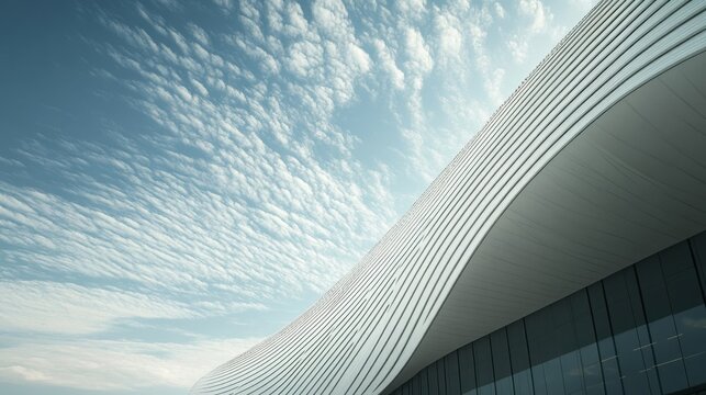 Curved Architecture Against a Blue Sky