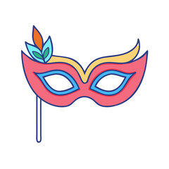 mask for masquerade dance vector icon, dance day vector illustration - simple illustration of mask for masquerade dance perfect for logos, and dance day-themed designs.