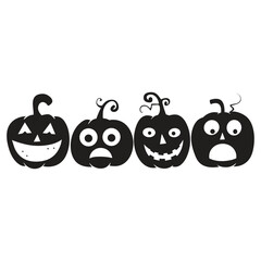 elegant illustration of halloween pumpkin set illustration