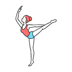 pirouette pose vector icon, dance day vector illustration - simple illustration of pirouette pose perfect for logos, and dance day-themed designs.