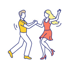 rumba dancers vector icon, dance day vector illustration - simple illustration of rumba dancers perfect for logos, and dance day-themed designs.