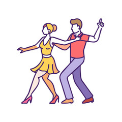rumba dancers vector icon, dance day vector illustration - simple illustration of rumba dancers perfect for logos, and dance day-themed designs.