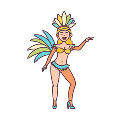 samba dancer vector icon, dance day vector illustration - simple illustration of samba dancerperfect for logos, and dance day-themed designs.