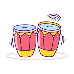 samba drums vector icon, dance day vector illustration - simple illustration of samba drums perfect for logos, and dance day-themed designs.