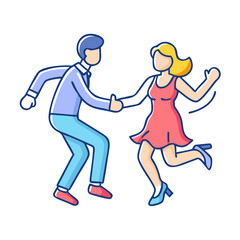swing dance couple vector icon, dance day vector illustration - simple illustration of swing dance coupleperfect for logos, and dance day-themed designs.