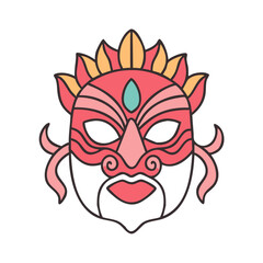 traditional dance mask vector icon, dance day vector illustration - simple illustration of traditional dance mask perfect for logos, and dance day-themed designs.