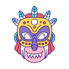 traditional dance mask vector icon, dance day vector illustration - simple illustration of traditional dance mask perfect for logos, and dance day-themed designs.