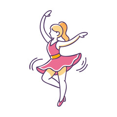 twirling dancer vector icon, dance day vector illustration - simple illustration of twirling dancerperfect for logos, and dance day-themed designs.