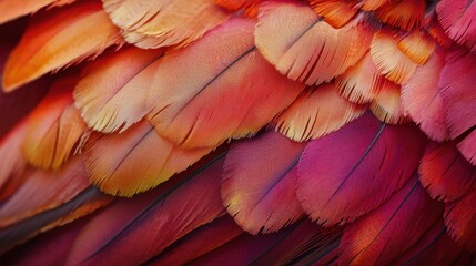 Obraz premium Colorful layered feathers a carnivalinspired texture closeup