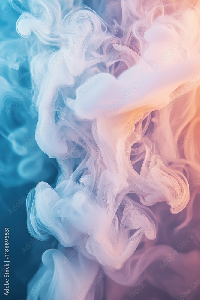 Aufkleber colorful abstract smoke swirls blend together in a dynamic display of movement and texture