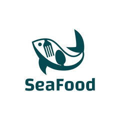 Seafood, fish restaurant logo design illustration