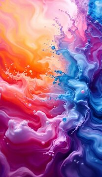 Fondo de fluidos de colores vivos, vibrantes y arremolinados en movimientos sinuosos