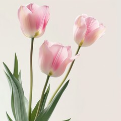 Naklejka premium Top view spring flowers background, mother day background, blank space