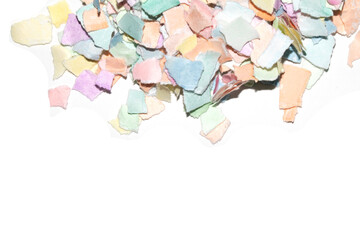 Fototapeta premium Torn Paper Layers Little Rainbow Confetti Colour Delicate Abstract Gentle Texture Background