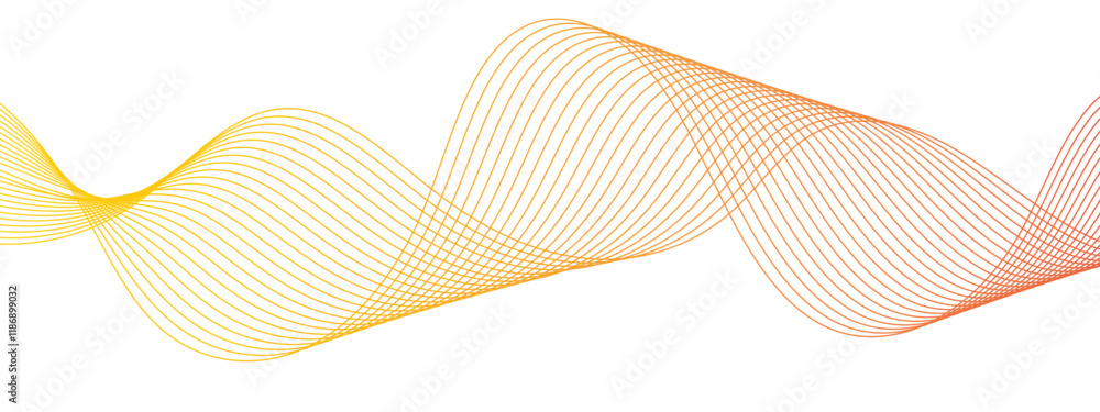 Aufkleber Elegant Abstract Waveform Design. Minimalist Linear Pattern with Flowing Curves. Curved line vector element stripes. Technology curved lines. Digital frequency track equalizer.