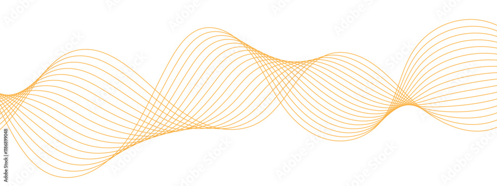 Aufkleber Elegant Abstract Waveform Design. Minimalist Linear Pattern with Flowing Curves. Curved line vector element stripes. Technology curved lines. Digital frequency track equalizer.