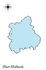 Obraz premium England Region Vector maps - West Midlands