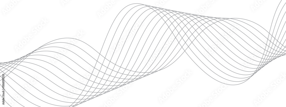 Aufkleber Elegant Abstract Waveform Design. Minimalist Linear Pattern with Flowing Curves. Curved line vector element stripes. Technology curved lines. Digital frequency track equalizer.