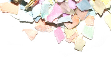 Fototapeta premium Torn Paper Layers Little Rainbow Confetti Colour Delicate Abstract Gentle Texture Background