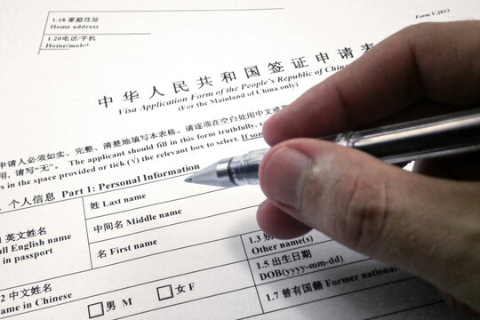 Chinese visa application form