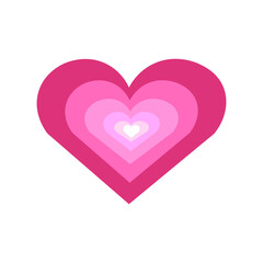 Romantic concentric heart. Hearts isolated on white background. Vector illustration