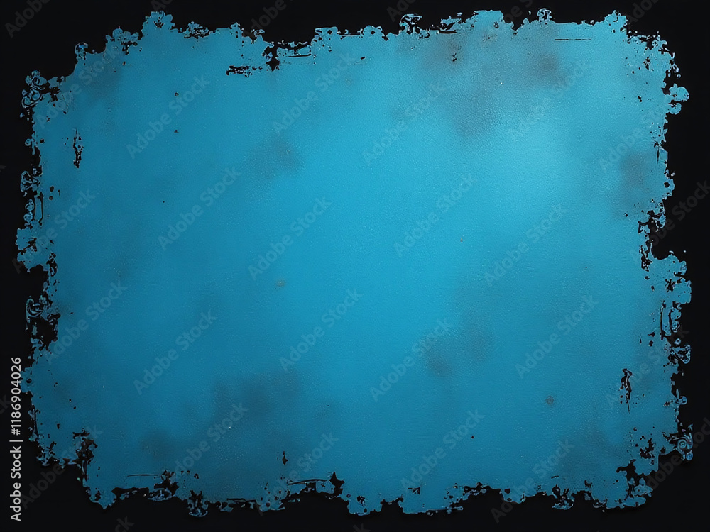 Poster a rustic blue wall background features a darker black grungy border and a vintage texture design ban