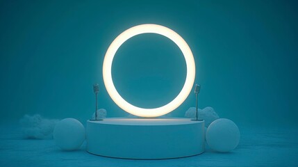 Isolated podium with a professional microphone setup, perfect for seminars, conferences, or award ceremonies, highlighting a sleek and minimal design.