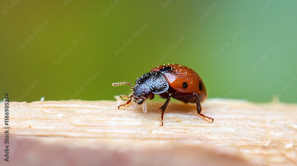 Poster Closeup of a Ladybug on a Branch Capturing Intricate Details and Vibrant Colors in Nature : Generative AI